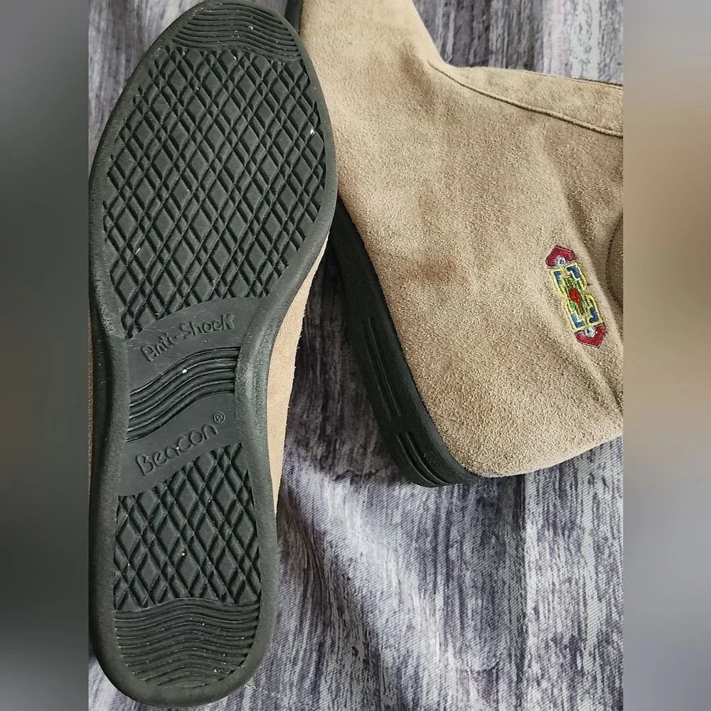Beacon Comfort‎ Ankle Boots Zip Up Beige Suede Casual Everyday Shoes